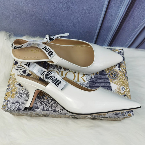 Dior Women Shoes Pumps Luxury Design Fashion Type High Heel Shoes for Wedding Style J'ADIOR SLINGBACK PUMP White Patent Calfskin KCC200TFL_S900