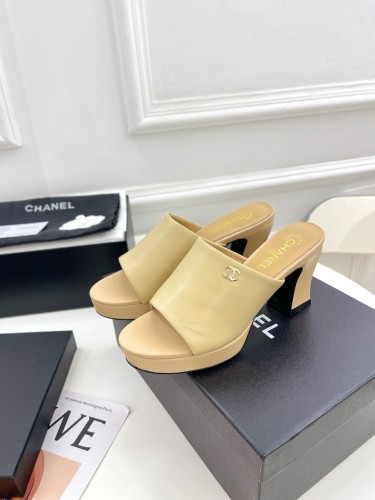 Chanel Womens Shoes Sandals Slippers Luxury Brand Design with Original Box Women Slippers 7cm Heel