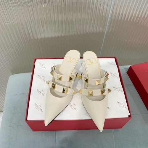 Valentino Women Shoes Mule Flip Flop Sandals ROMAN STUD MULE IN CALFSKIN 65 MM with Original Box