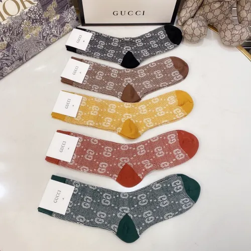 Gucci Socks 5 Pairs with Original Box Luxury Brand Breathable Gucci Sock