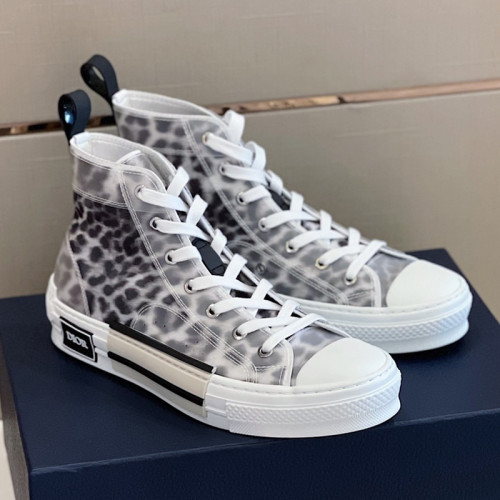 Dior Mens Shoes Sneakers Casual Luxury Brand B23 HIGH-TOP SNEAKER Dior Oblique Canvas with Original Box 3SH118ZMK_H761