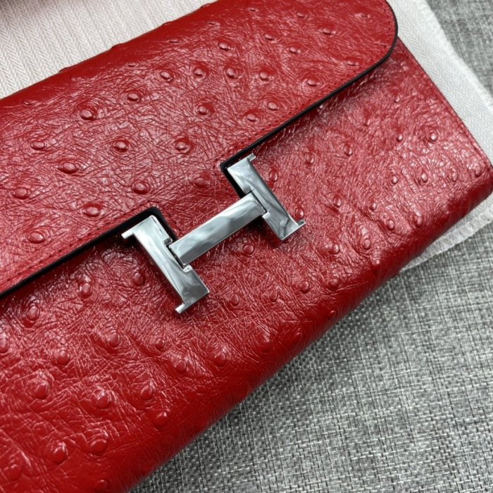 Hermes Womens Mens Wallets Purse Constance Clutch Leather Design Coin Bag with Original Box