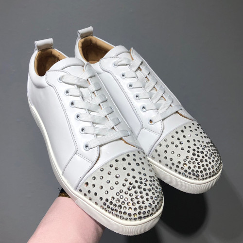 Christian Louboutin Mens Shoes Luxury Brand Red Bottom Design Louis Junior Spikes Flat with Original Box CL sneakers