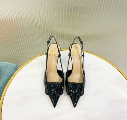 Valentino Women Shoes Mule Flip Flop Sandals VLOGO SIGNATURE CALFSKIN SLINGBACK PUMP 80 MM / 3.15 IN. with Original Box