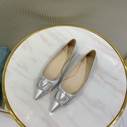Valentino Women Shoes Mule Flip Flop Sandals VLOGO SIGNATURE CALFSKIN PUMP FLAT with Original Box Luxury Brand