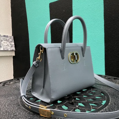 Dior Womens Bag Handbag MEDIUM ST HONORÉ TOTE Cloud Blue Grained Calfskin M9321UMBA_M991