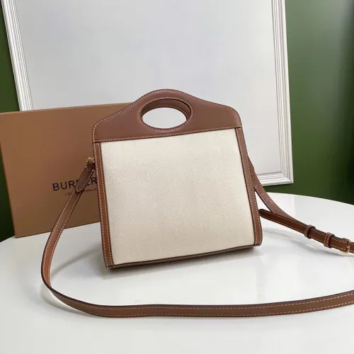 Burberry Womens Bag Mini Logo Graphic Canvas and Leather Pocket Bag