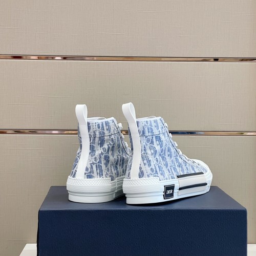 Dior Mens Shoes Sneakers Casual Luxury Brand B23 HIGH-TOP SNEAKER Dior Oblique Canvas with Original Box 3SH118ZMK_H761