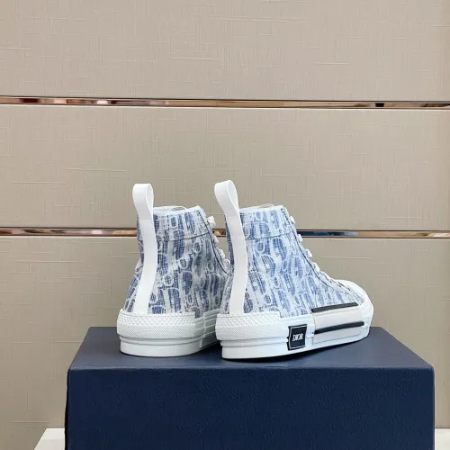 Dior Mens Shoes Sneakers Casual Luxury Brand B23 HIGH-TOP SNEAKER Dior Oblique Canvas with Original Box 3SH118ZMK_H761