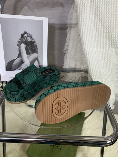 Gucci Womens Shoes Platform Slide Slippers Sandal Summer Design Luxury Brand Women's platform slide sandal with Original Box 623212 UKO00 2580