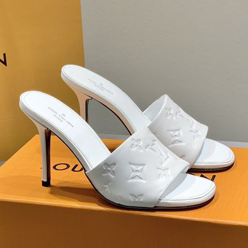 Louis Vuitton Womens Shoes Pumps Sandals Leather Design Luxury Brand Fashion Sandals with Original Box 10cm Heel
