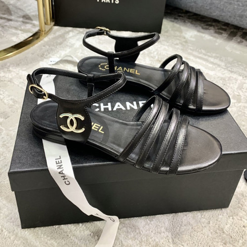 Chanel Womens Shoes Sandals Lambskin Black G36958 X01000 51225