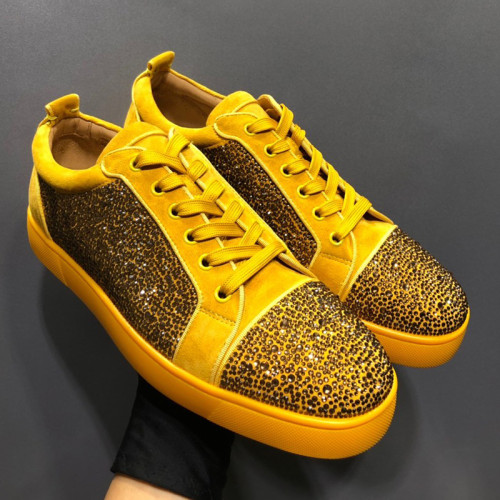 Christian Louboutin Mens Shoes Luxury Brand Red Bottom Design Louis Junior Spikes Flat with Original Box CL sneakers