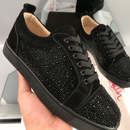 Christian Louboutin Mens Shoes Luxury Brand Red Bottom Design Louis Junior Spikes Flat with Original Box CL sneakers