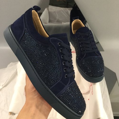 Christian Louboutin Mens Shoes Luxury Brand Red Bottom Design Louis Junior Spikes Flat with Original Box CL sneakers