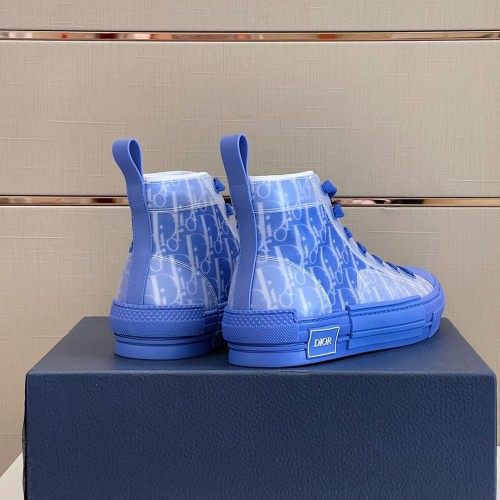 Dior Mens Shoes Sneakers Casual Luxury Brand B23 HIGH-TOP SNEAKER Dior Oblique Canvas with Original Box 3SH118ZMK_H761