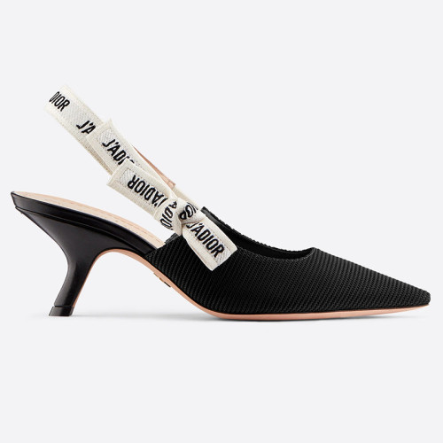 Dior Women Shoes Luxury Design Fashion Type High Heel Shoes for Wedding Style J'ADIOR SLINGBACK PUMP Black Technical Fabric KCC200TFL_S900