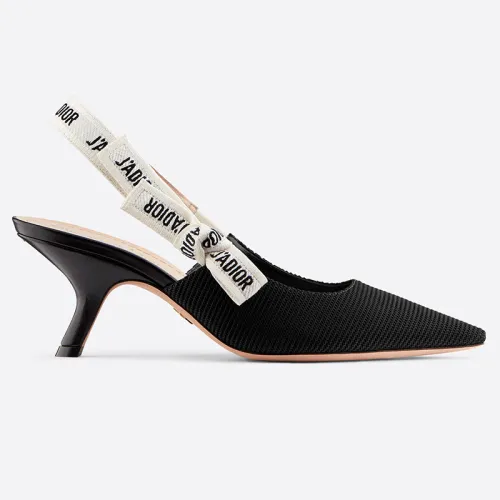 Dior Women Shoes Luxury Design Fashion Type High Heel Shoes for Wedding Style J'ADIOR SLINGBACK PUMP Black Technical Fabric KCC200TFL_S900