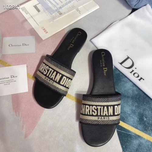 Dior Women Shoes Mule DWAY SLIDE Luxury Brand Womens Sandals Slippers with Original Box