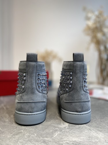 Christian Louboutin Mens Shoes Luxury Brand Red Bottom Design Louis Junior Spikes Flat with Original Box CL sneakers