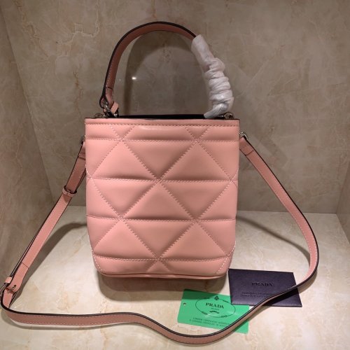 Prada Womens Bag Leather Shoulder Bag Bucket Bag