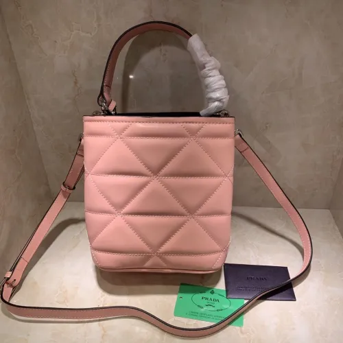 Prada Womens Bag Leather Shoulder Bag Bucket Bag