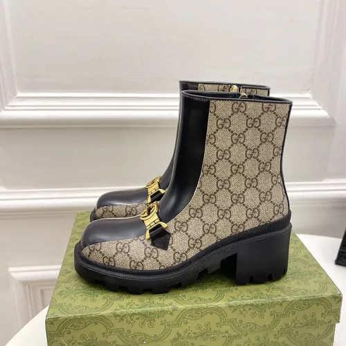 Gucci Women Shoes Boots Luxury Brand Fashion Women's ankle boot with Double G with Original Box 678984 17K40 1284