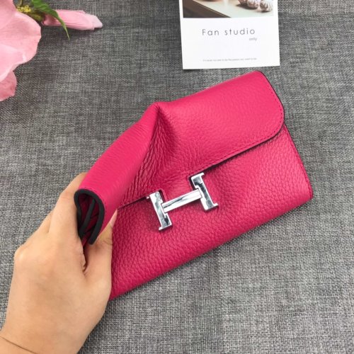 Hermes Womens Mens Wallets Purse Card Holder Leather Long Design Coin Bag with Original Box