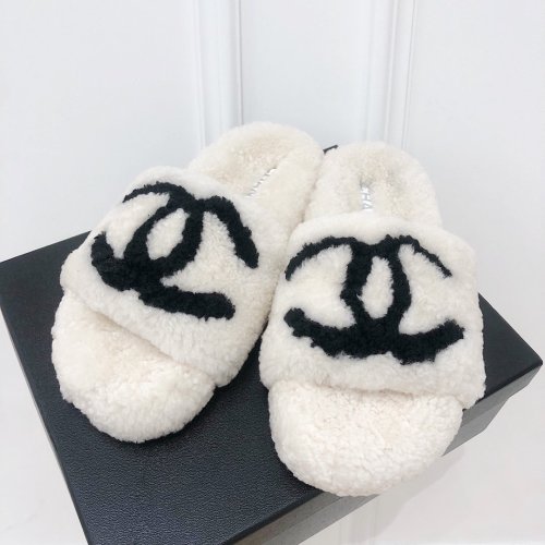 Chanel Womens Shoes Mule Slide Sandal Luxury Brand Plus Velvet Slippers for Women with Original Box