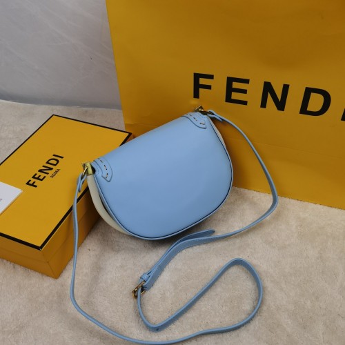 Fendi Womens Bag Crossbody Bag Moonlight Light Blue Leather Bag 8BT346ABVLF1DZG
