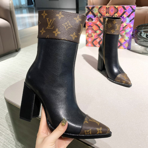 Louis Vuitton Women Shoes Boots Luxury Brand ANKLE BOOT 9cm Heel with Original Box