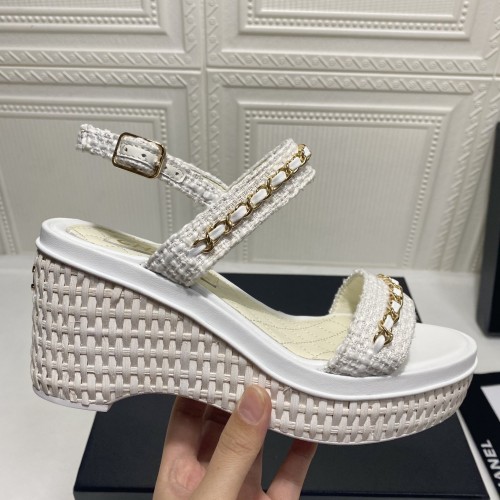 Chanel Womens Shoes Fashion Pumps Wedge Sandals