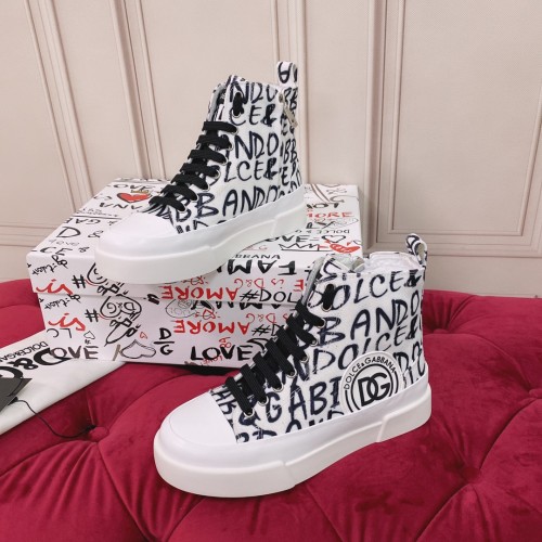 Dolce&Gabbana Womens Shoes Sneakers Fashion Type Luxury Brand Two-tone canvas Portofino Light Low-top sneakers with DG logo with Original Box
