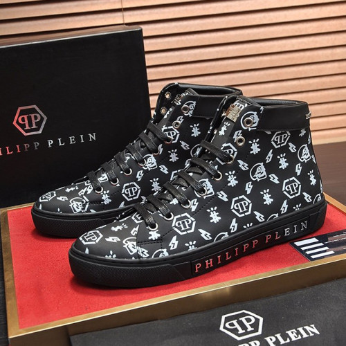 Philipp Plein Men Shoes Sneakers High Top Sneaker Fashion Design Luxury Brand Ankle Boots with Original Box