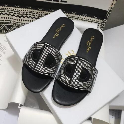 Dior Women Shoes Mule DWAY SLIDE Luxury Brand Womens Sandals Slippers with Original Box