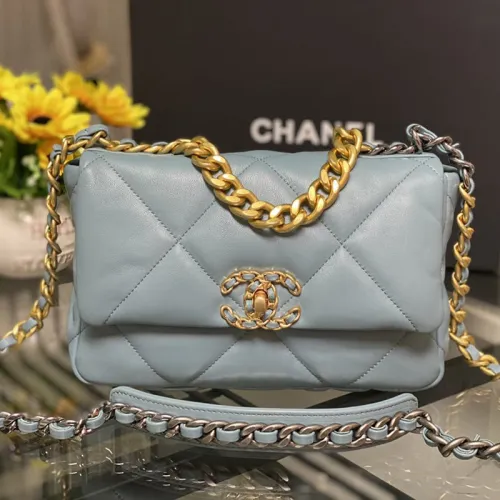 Chanel Womens Bags Shoulder Messenger Bags Chanel 19 Flap Bag Luxury Brand with Original Box