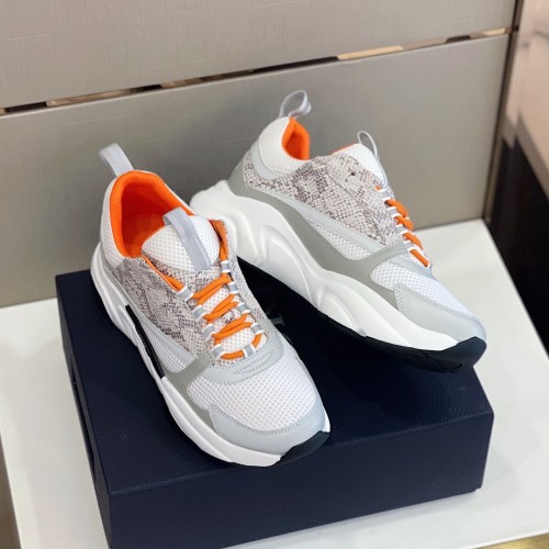 Dior Mens Shoes Sneakers Luxury Brand Breathable Design B22 SNEAKER Technical Mesh with Smooth Calfskin