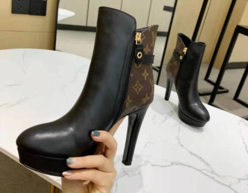 Louis Vuitton Womens Shoes Boots Leather Design Luxury Brand AFTERGLOW PLATFORM ANKLE BOOT 1A8N8B with Original Box