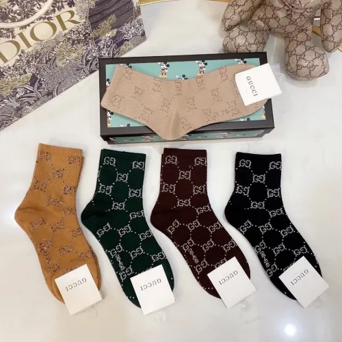Gucci Socks 5 Pairs with Original Box Luxury Brand Breathable Gucci Sock
