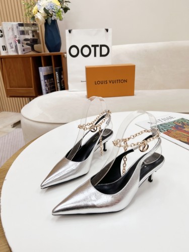 Louis Vuitton Womens Shoes Pumps Sandals Leather Design Luxury Brand Fashion Sandals with Original Box 5cm Heel