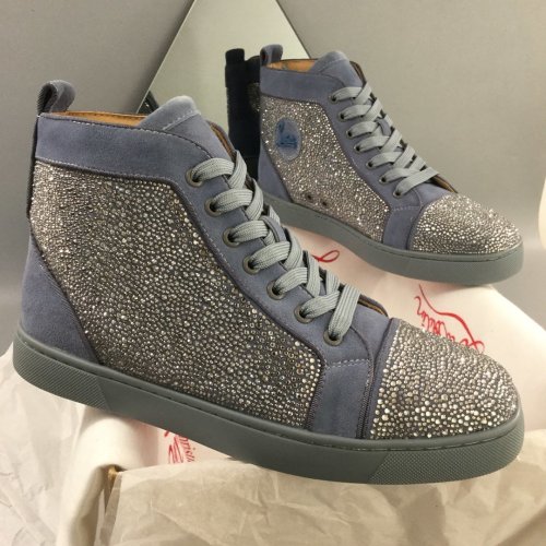 Christian Louboutin Mens Shoes Luxury Brand Red Bottom Design Louis Junior Spikes Flat with Original Box CL sneakers