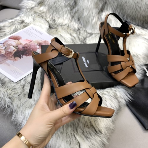 Saint Laurent YSL Womens Shoes TRIBUTE SANDALS IN SMOOTH LEATHER 10cm