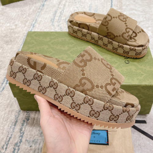 Gucci Womens Shoes Platform Slide Slippers Sandal Summer Design Luxury Brand Women's platform slide sandal with Original Box 623212 UKO00 2580