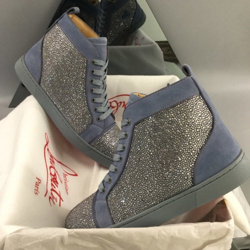 Christian Louboutin Mens Shoes Luxury Brand Red Bottom Design Louis Junior Spikes Flat with Original Box CL sneakers