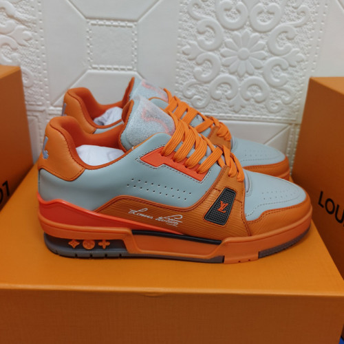 Louis Vuitton Womens Shoes Fashion Sneakers Design Luxury Brand LV TRAINER SNEAKER Mix of materials with Original Box 1A9JI9