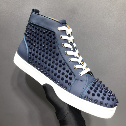 Christian Louboutin Mens Shoes Luxury Brand Red Bottom Design Louis Junior Spikes Flat with Original Box CL sneakers