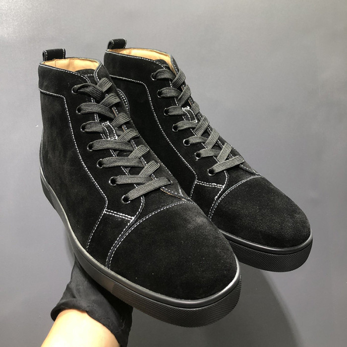 Christian Louboutin Mens Shoes Luxury Brand Red Bottom Design Louis Junior Spikes Flat with Original Box CL sneakers