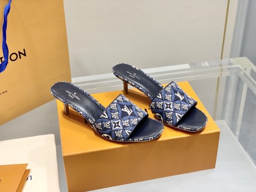 Louis Vuitton Womens Shoes Pumps Sandals Leather Design Luxury Brand Fashion Sandals with Original Box 5.5cm Heel