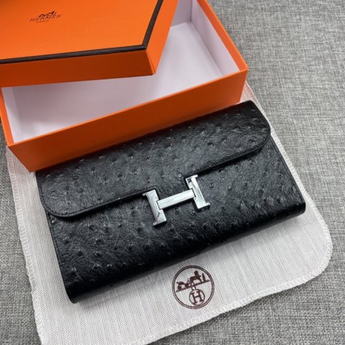 Hermes Womens Mens Wallets Purse Constance Clutch Leather Design Coin Bag with Original Box