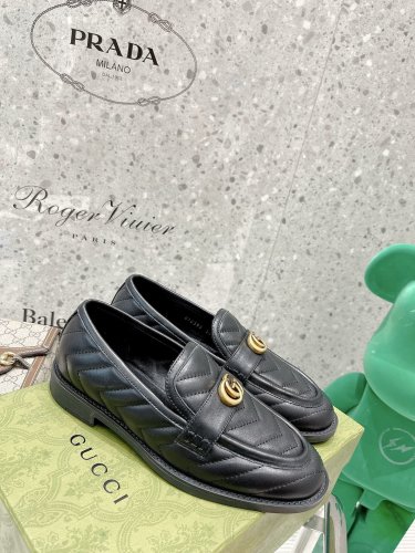 Gucci Womens Shoes Casual Loafers Design Luxury Brand Leather Princetown with Original Box